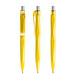 prodir® Druckkugelschreiber QS20 PMT Push, blaue Mine, gelb/silber satiniert