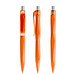 prodir® Druckkugelschreiber QS20 PMT Push, blaue Mine, orange/silber satiniert