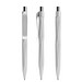 prodir® Druckkugelschreiber QS20 Soft Touch PRP Push, blaue Mine, zementgrau/silber poliert