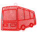 Reflektor Bus, transparent-rot Reflektor Bus, transparent-rot
