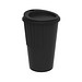 Riffel-Kaffeebecher ToGo, 300 ml, schwarz
