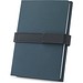 SANDERSON. A5 Notizbuch aus PU (50% recycelt) mit zwei Blöcken: linierte Seiten und unlinierte Seiten, Blau