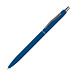 Schlanker, gummierter Druckkugelschreiber, blaue Mine, blau Schlanker, gummierter Druckkugelschreiber, blaue Mine, blau