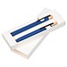 Schreibset mit Kugelschreiber und Rollerball aus recyceltem Aluminium , blau