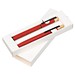 Schreibset mit Kugelschreiber und Rollerball aus recyceltem Aluminium , rot