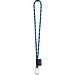 SET Lanyard TUBE Long (Ø 7 mm) mit 55 mm D-förmigem Karabiner und Ø 7 mm Sicherheitsverschluss, Schwarz/Königsblau