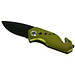 Sicherheitsmesser mit Gurtschneider und Nothammer, grün