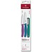 Swiss Classic, Gemüsemesser mit I-Schäler, 3tlg, grün/violett/blau