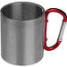 Tasse aus Metall mit Karabinerhaken, rot