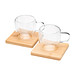 Tassen-Set BAMBOO DUO,braun, transparent