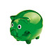Transparentes Sparschwein, grün Transparentes Sparschwein, grün