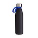 Trinkflasche RETUMBLER-myTOULON GLASS, schwarz, Ring blau