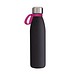 Trinkflasche RETUMBLER-myTOULON GLASS, schwarz, Ring magenta