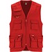 Venera Arbeitsweste mit V-Ausschnitt und mehreren Taschen, 200 g/m2, rot, 3XL