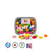 Klappdose, American Style Jelly Beans, inkl. Druck, matt-silberne Dose
