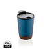 XD COLLECTION GRS rPP Edelstahl-Kaffeebecher mit Kork, blau