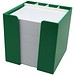 Zettelbox 10 x 10 x 10 cm mit Schreibgeräteköcher, grün