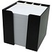 Zettelbox 10 x 10 x 10 cm mit Schreibgeräteköcher, schwarz