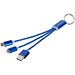 3-in-1 Metall-Ladekabel mit Schlüsselanhänger, royalblau