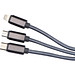 4in1 Extralanges Ladekabel, USB, Micro USB, C-Type und IOS , grau