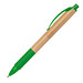 Bambus-Druckkugelschreiber, blaue Mine, Grün