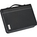 A4 Schreibmappe aus Lederfaserstoff mit Ringbuchmechanik, schwarz