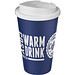 Americano® 350 ml Isolierbecher mit auslaufsicherem Schraubverschluss, blau/weiß