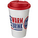 Americano® 350 ml Isolierbecher mit auslaufsicherem Schraubverschluss, weiß/rot