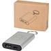Arcturus 2000 mAh Powerbank aus recyceltem Aluminium mit Schlüsselanhänger, silber