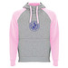 Badet zweifarbiger Kapuzenpullover für Kinder, heather grau / hellrosa, 3/4