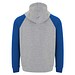Badet zweifarbiger Kapuzenpullover für Kinder, heather grau / royalblau, 9/10