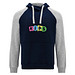 Badet zweifarbiger Kapuzenpullover für Kinder, Navy Blue / heather grau, 9/10