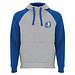 Badet zweifarbiger Kapuzenpullover Unisex, heather grau / royalblau, XS