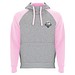 Badet zweifarbiger Kapuzenpullover Unisex, heather grau / hellrosa, XS