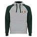 Badet zweifarbiger Kapuzenpullover Unisex, heather grau / dunkelgrün, XS