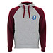 Badet zweifarbiger Kapuzenpullover Unisex, heather grau / Garnet, XS