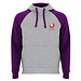 Badet zweifarbiger Kapuzenpullover Unisex, heather grau / lila, XS
