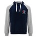 Badet zweifarbiger Kapuzenpullover Unisex, Navy Blue / heather grau, L