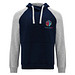 Badet zweifarbiger Kapuzenpullover Unisex, Navy Blue / heather grau, XS