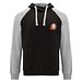 Badet zweifarbiger Kapuzenpullover Unisex, schwarz / heather grau, XS