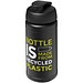 Baseline 500 ml recycelte Sportflasche mit Klappdeckel, schwarz/schwarz