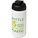 Baseline 500 ml recycelte Sportflasche mit Klappdeckel, weiß/schwarz