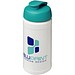 Baseline® Plus 500 ml Sportflasche mit Klappdeckel, weiß/aquablau