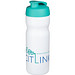 Baseline Plus Sportflasche mit Klappdeckel, 650 ml, weiss,aquablau Baseline Plus Sportflasche mit Klappdeckel, 650 ml, weiss,aquablau