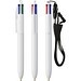 BIC® 4 Colours® Kugelschreiber + Umhängeband Weiß