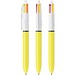 BIC® 4 Colours® Sun Kugelschreiber Weiß/Gelb