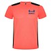 Detroit T-Shirt Unisex, Fluor Coral / schwarz, 2XL