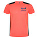 Detroit T-Shirt Unisex aus recyceltem Material, Fluor Coral / schwarz, M