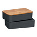 Doppel-Lunchbox ECO L1, grau/holzfarben Doppel-Lunchbox ECO L1, grau/holzfarben
