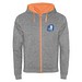 Fuji Kaputzensweatjacke Unisex, heather grau / Fluor Orange, S